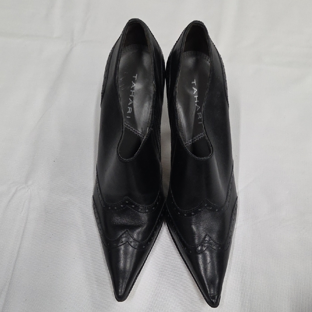 Tahari Women's Black Leather Heels Size 8.5
